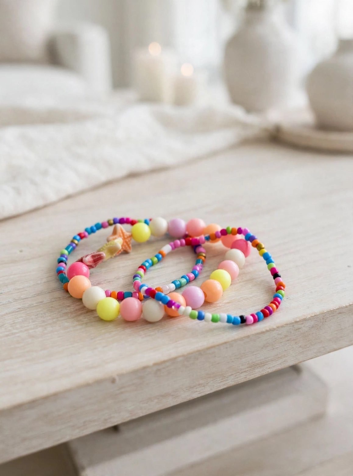 Rainbow Bead Bracelet Set