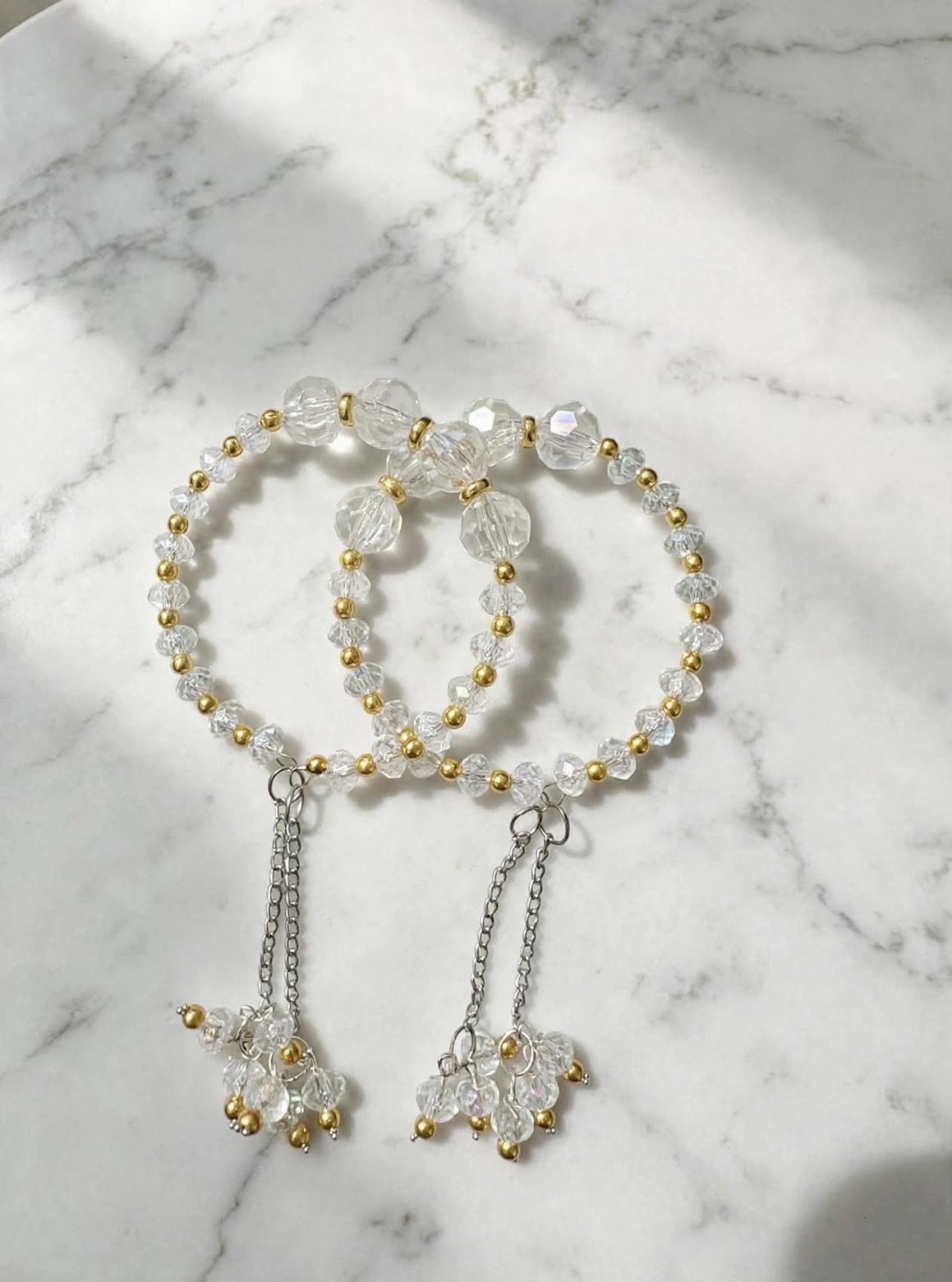 White Butterfly Drop Bracelet Set