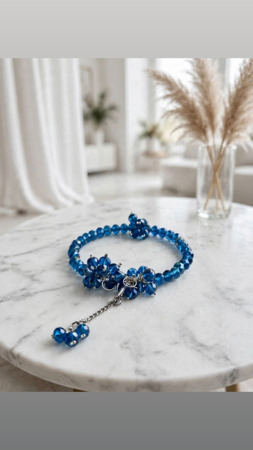 Deep Blue Crystal Drop Bracelet