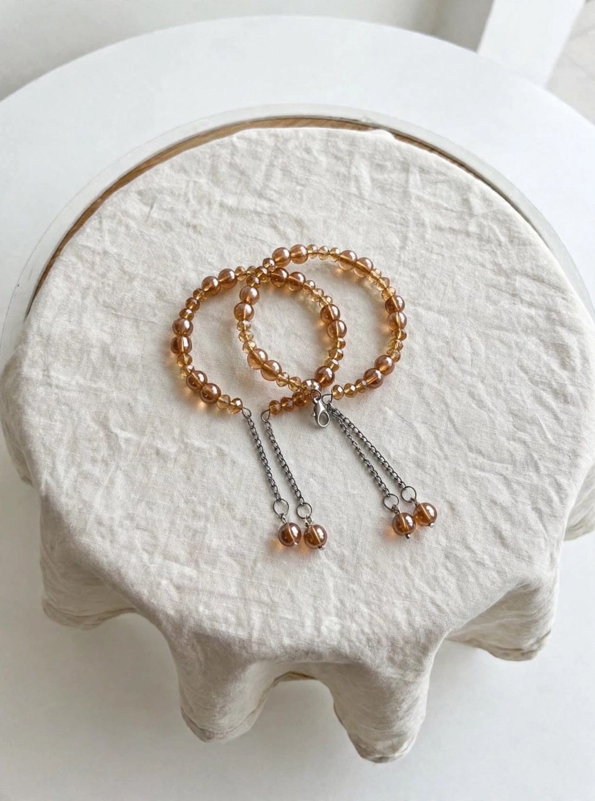 Amber Chain Drop Bracelet Set