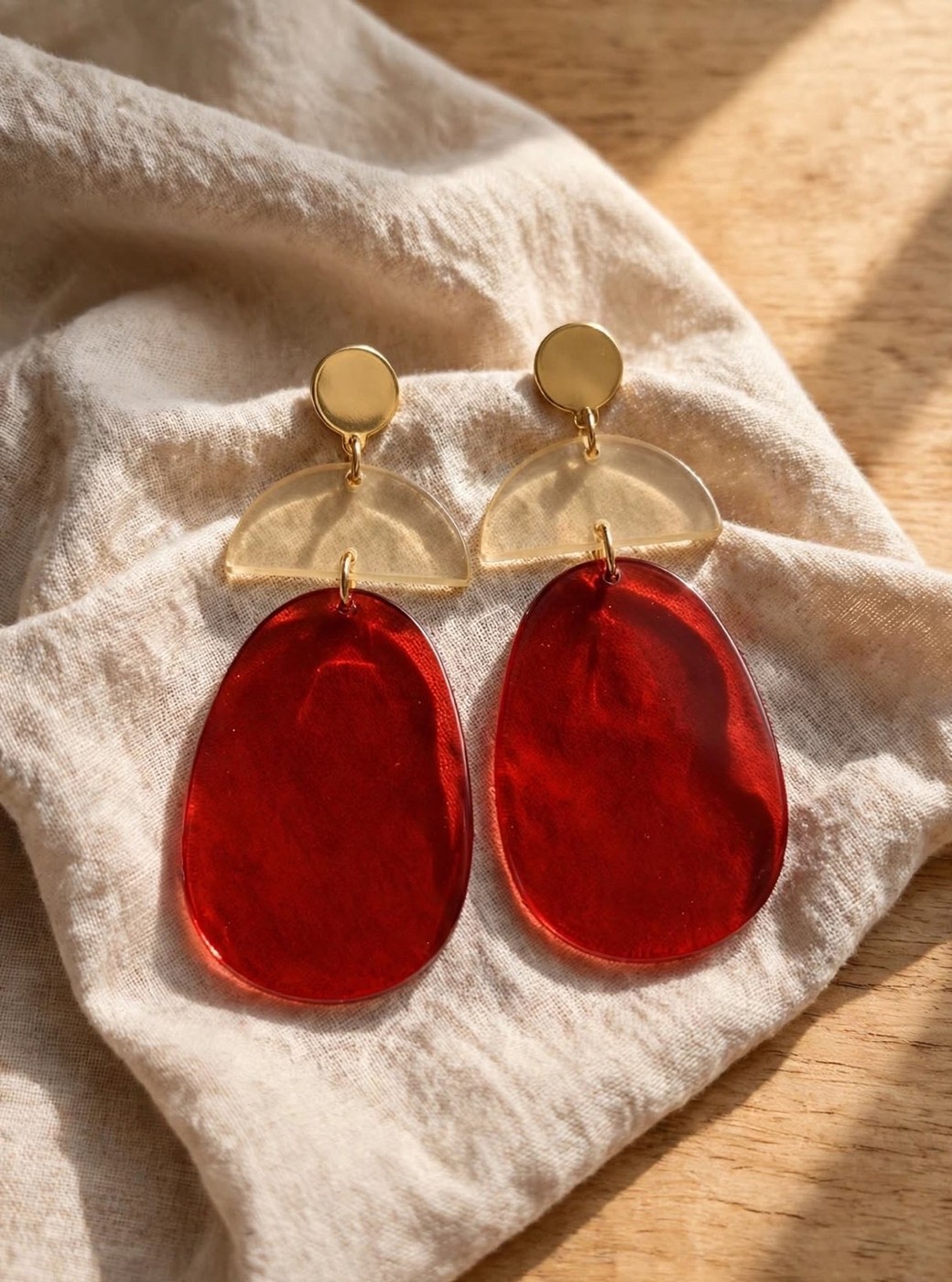 Ruby Red Drop Earrings