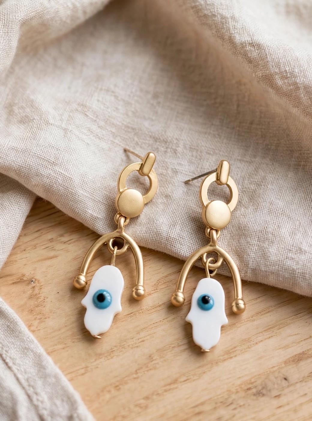 Evil Eye Hand Earrings