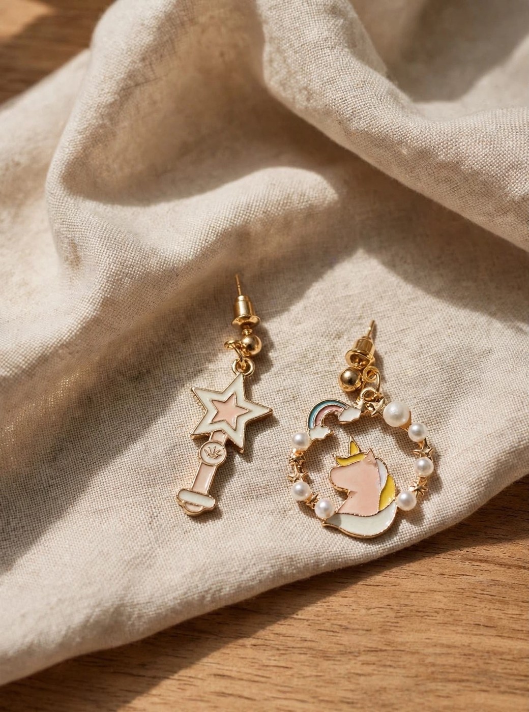 Moon and Star Earrings